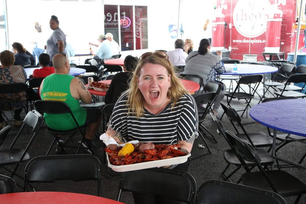 Dette er Helle. Helle er glad i kreps. Foto: Erik Valebrokk