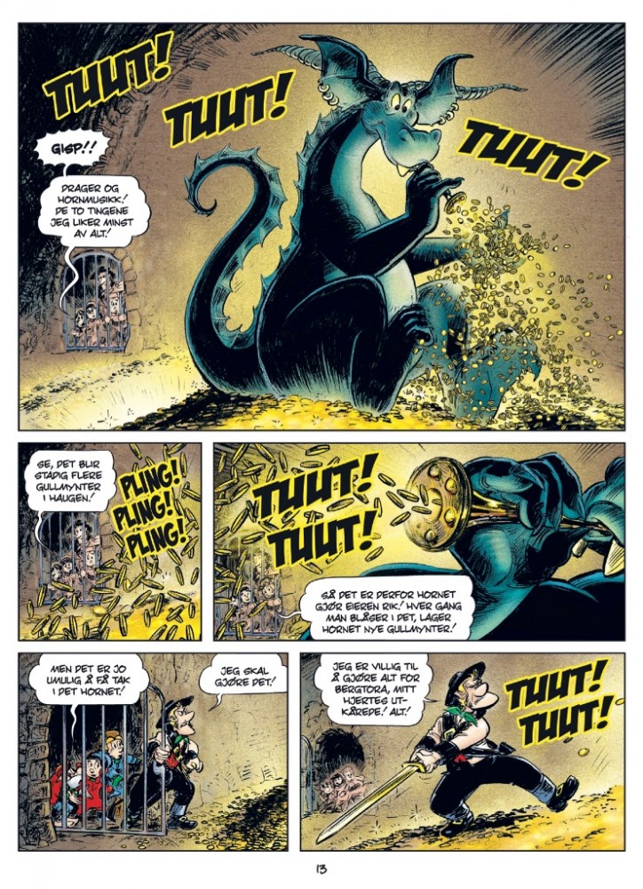 Den fryktede dragen med hornet sitt. Faksimile: Egmont Kids Media