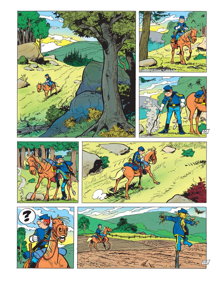 Åpningspanelet fra Blåjakkene-albumet Barndomsår er simpelthen nydelig. Faksimile: Outland/Zoom