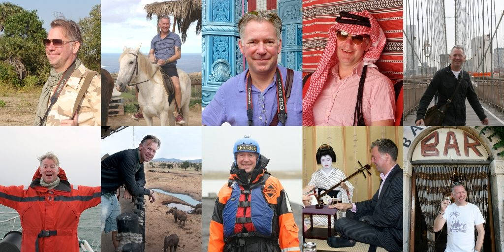 Verden rundt med Erik. Et utvalg. Foto: Privat