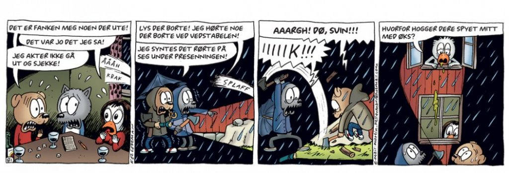 Noia på hyttetur. Rockystripe nummer 81, 1998. Faksimile: Martin Kellerman/Bestselgerforlaget