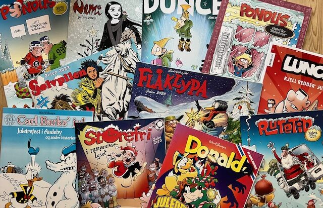 Denne buketten med julehefter er vel verdt å gå til innkjøp av. Foto: Erik Valebrokk